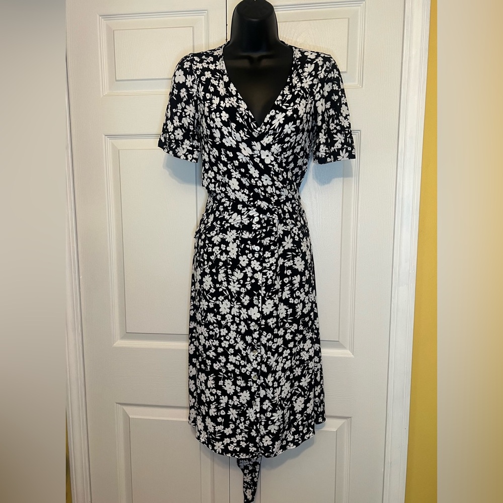 Seraphine Black and White Floral Dress